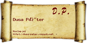 Dusa Péter névjegykártya