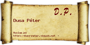 Dusa Péter névjegykártya