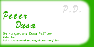 peter dusa business card